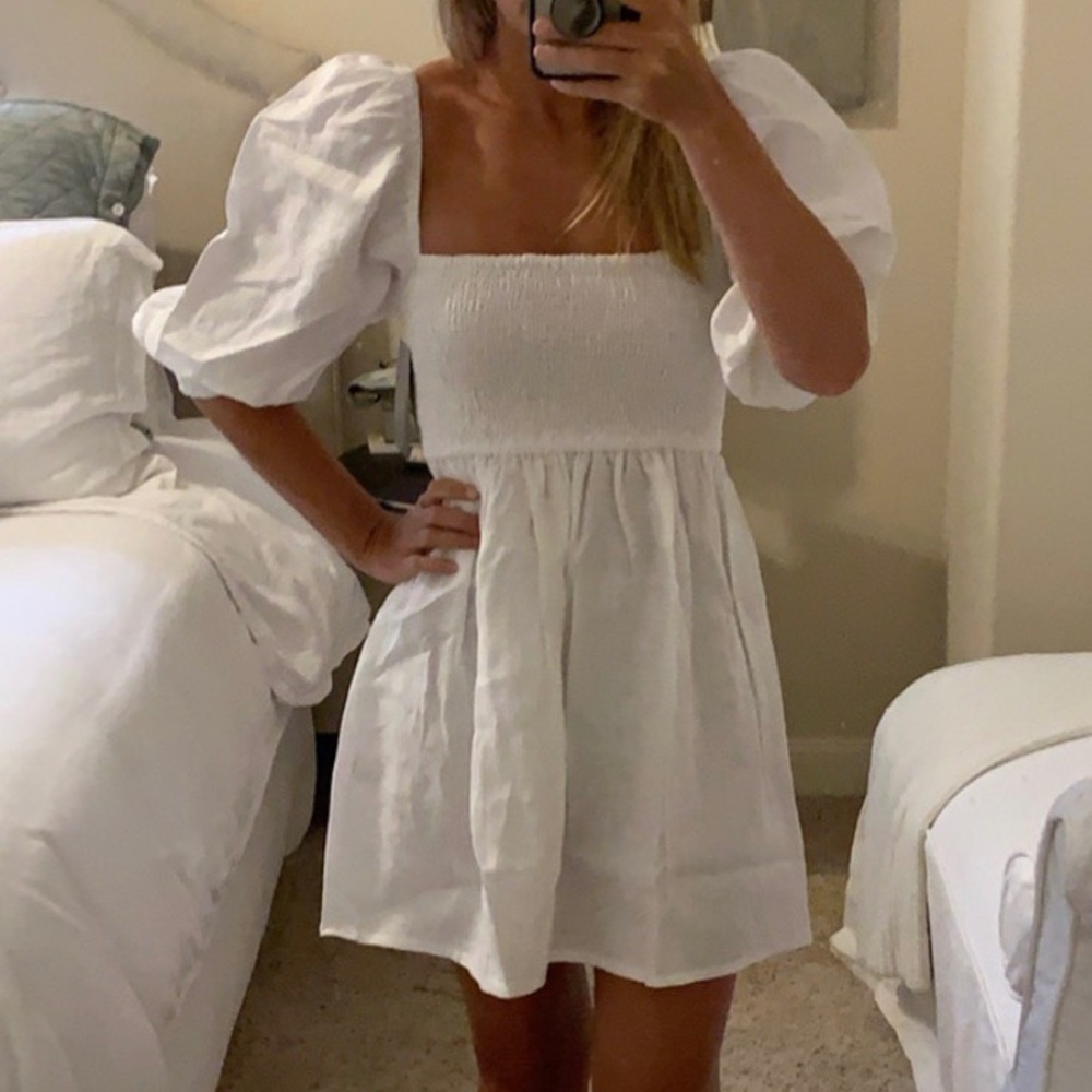 Posse Allegra Dress - white linen